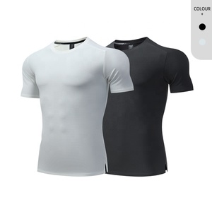 Chemises vierges de <span class=keywords><strong>couleur</strong></span> unie pour hommes Chemises d'entraînement de gymnastique à fente latérale et à séchage rapide pour hommes - Product Image 2
