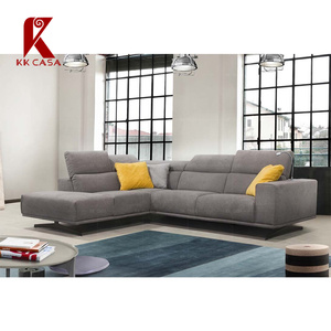 Sofá de tela con respaldo Modular para interiores, muebles para sala de estar, sofá en forma de L de esquina seccional gris y <span class=keywords><strong>blanco</strong></span> - Product Image 2