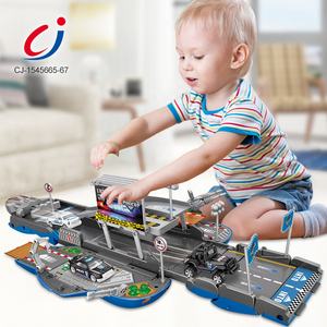 2025 más nuevo policía aleación luz música estacionamiento pista ranura juguete, niños pista estacionamiento Juguetes Coche - Product Image 4