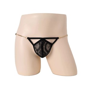 กางเกงในชายเซ็กซี่แบบ Thong สีดำ ลูกไม้เอวต่ำ สไตล์ยั่วยวน - Product Image 1