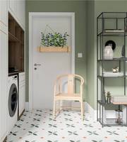 Carrelage en porcelaine pleine masse à motif floral 400x400mm 9mm Mat Durable Antidérapant Résistant à la chaleur Garantie 1 an
