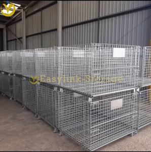 Yilian - Gabbie di Stoccaggio in Acciaio Zincato a 3 Strati, Impilabili e Pieghevoli per Magazzino - Product Image 3