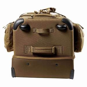 Custom Logo Nylon Extra Large Duffle Carry-On Luggage <b>Rolling</b> Trolley Gear Travel Duffel <b>Bag</b> with Zipper Closure and Wheel - Product Image 6