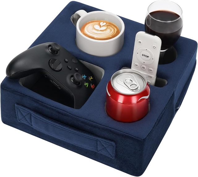 Couch Cup Holder Tray Sofa Remote Control Organizer PU Chair Couch Armrest Organizer Couch Snack Candy Tray Car Drink Holder