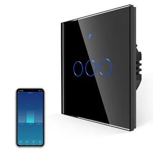 Bingo elec EU UK Glasscheiben 3 Gang Tuya WIFI Smart Life Home Controller Universal Licht Wand Touch-Schalter