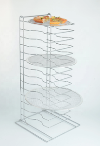 מתלה פיצה נירוסטה להתאמה אישית עם מסך ערמה דוכן פיצה מתכת עבור מסעדות מסחריות - Product Image 2