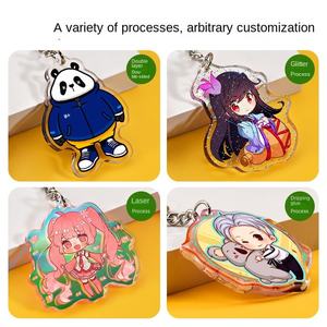 Uv in tùy chỉnh Epoxy quyến rũ rõ ràng Acrylic gương Holographic cầu vồng keycharm phim hoạt hình Acrylic Shaker Keychain điện thoại quyến rũ - Product Image 5