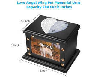Urne funéraire de luxe artisanale en bois massif écologique pour chiens/chats avec cadre photo intégré – Souvenir commémoratif minimaliste - Product Image 5