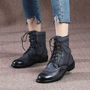 Premium Quality Women's Wide Fit Full Grain Leather Riding Boots Handcrafted Retro Genuine Leather Fleece Lined Ankle Boots - Product Image 1