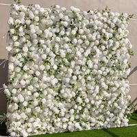 Mur de fleurs artificielles en soie à dos en tissu blanc Style moderne 2.4x2.4m pour la décoration de toile de fond de proposition de mariage de Noël