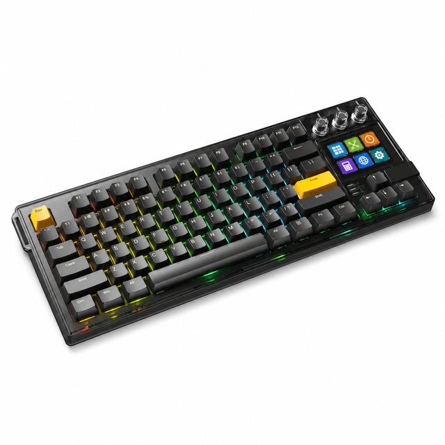 Hot Selling 87 Keys Mechanical Keyboard, RGB Backlit Wired Ergonomic Hot Swappable Anti-Ghosting for Windows Mac