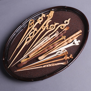 Bamboo Hair Forks Handmade Floral Design For Women Daily Use - Product Image 2