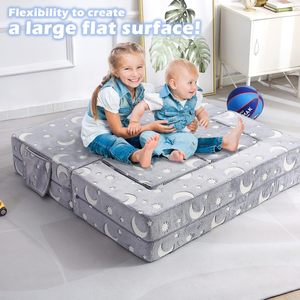 Canapé convertible 3 en 1 en mousse peluche pliable moderne pour enfants, canapé pour tout-petits pour la chambre à coucher et le salon - Product Image 6