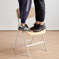 Chaise de salle à manger pliable en plastique léger, moderne et écologique, avec dossier en maille, empilable, pour la maison, le bureau, l'école, la salle de sport, le parc