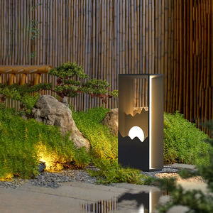 נירוסטה חדשה בסגנון סיני + pc חומר מדשאה שמש אורות ip65 מנורות גן עמיד למים - Product Image 3