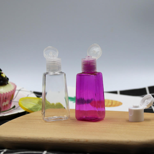 Mini bouteilles transparentes 30ml 1oz bouteille trapézoïdale à rabat logo personnalisé bouteille en plastique de gel liquide pour soins de la peau sérum lotion shampooing - Product Image 5