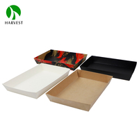 PE Laminated Coated Wasserdichtes Kraft Food Boat Papier fach mit PET-Deckel