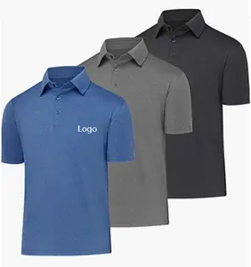 Оптовая продажа заказной Поло рубашка 100% полиэстер ткань отводящая влагу сетчатая рубашка-поло для мужчин стандартного кроя быстросохнущая рубашка поло для гольфа
