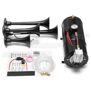 Kit de klaxon de voiture 4 trompettes, puissant et fort, 12V 150dB 170 PSI, compresseur d'air, système complet pour voiture, camion, camping-car - Product Image 2