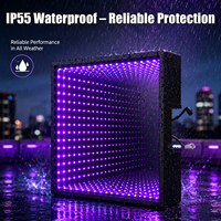 Pista de Baile LED de 50x50cm, RGB Blanco, Espejo Infinito 3D, IP55, Portátil, DMX512, para Bodas, Fiestas, Discotecas, DJ, 100,000