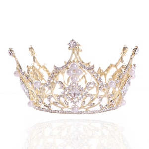 Accepter ODM OEM Accessoires Cheveux Femmes Métal Argent Alliage Rond Couronne De Mariage Doré Creux Diamant Couronne Pour <span class=keywords><strong>Queens</strong></span> - Product Image 1