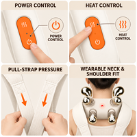 Masseur électrique pour le cou blanc à commande facile avec pétrissage pulsé et minuterie de 10 minutes pour la maison et le bureau