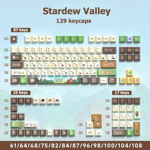 Teclas Minimalistas de 129 Teclas con Grabado Lateral Translúcido, PBT Sublimado con Calor, Perfil Cherry, Juego de Teclas para una Configuración Estética - Product Image 1