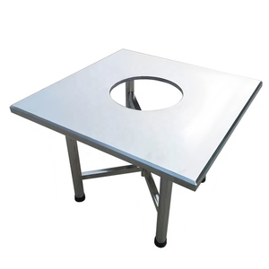 Table de dîner carrée détachable portative d'acier inoxydable Table de fourneau de charbon de bois pour le BBQ de marmite de restaurant de ménage commercial - Product Image 1