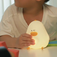 Mini veilleuse LED rechargeable pour poussin, lampe de chevet, nouveauté, abat-jour blanc mignon en ABS pour chambre à coucher à usage résidentiel