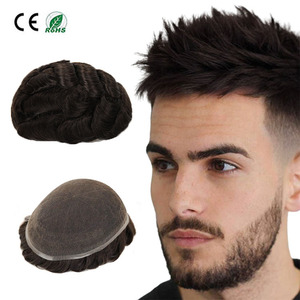 <span class=keywords><strong>Parrucchino</strong></span> da uomo con base in pizzo svizzero, sistema di sostituzione dei capelli personalizzato, capelli indiani Remy, fornitore all'ingrosso - Product Image 1