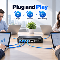 Commutateur PoE 4 ports, commutateur PoE 10/100 Mbps, nouveau design, commutateur Ethernet 100 Mbps, réseau 4 ports PoE, vente en gros