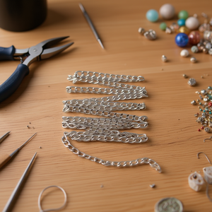 Catena in metallo ILAN, circa 1 m, colore argento, per la creazione di gioielli e artigianato - Product Image 3