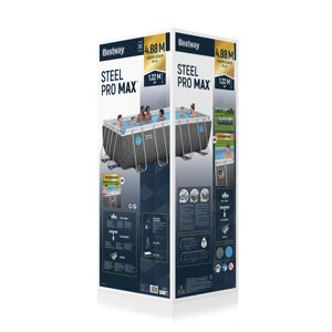 <span class=keywords><strong>Bestway</strong></span> 561MB & 561MC Steel Pro MAX Splashview Rectángulo sobre el suelo Piscina Set 4,88 m X 2,44 m X 1,22 m con <span class=keywords><strong>bomba</strong></span>, escalera, cubierta - Product Image 6