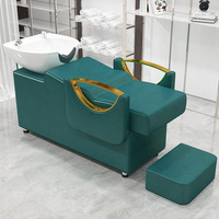 Salon de lavage des cheveux Shampooing Chaise de lavage des cheveux avec bol blanc