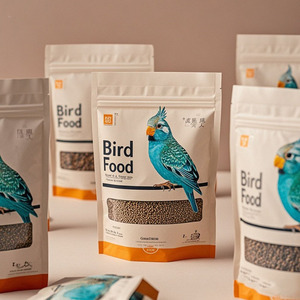 Stampa personalizzata Design all'ingrosso sacchetti riciclabili per uso alimentare uccelli pappagallo piccione pappagallo mangime per animali domestici Stand up fondo piatto sacchetto di imballaggio - Product Image 4