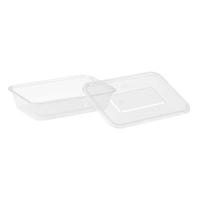 Boîte à lunch jetable rectangulaire transparente en PP de qualité alimentaire, contenants alimentaires avec couvercle, micro-ondable, recyclable, multi-usages