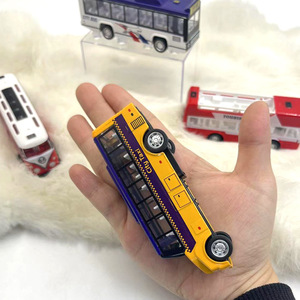 Alloy Pull Back Bus Toy School Tour Coach Double Decker <strong>Simulation</strong> Vehicles Boys <strong>Transport</strong> Play Set Bulk <strong>Supplier</strong> - Product Image 4
