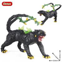 Yxs simule western warcraft solide noir panthère étrange pierre boeuf monstre glace démon mythique dinosaure animal modèle jouet