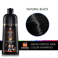Shampoo colorant capillaire à l'huile d'argan longue durée OEM, sans ammoniaque, noir, shampooing colorant capillaire à base de plantes
