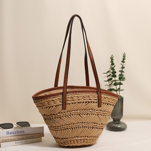 Sac Panier Tressé Fait Main, Sacs de Plage Bohèmes pour Femmes, Sac à Bandoulière en Corde de Papier, Sacs en Paille au Crochet, Sacs à Main de <span class=keywords><strong>Bali</strong></span>, Sac Cabas - Product Image 3