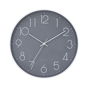 Horloges murales modernes 3D grises silencieuses à quartz de 12 pouces au design rond simple pour la décoration intérieure – Fabricants - Product Image 1