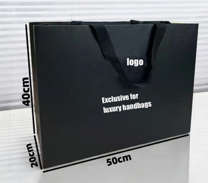 Custom Black Gift <b>Packaging</b> Box Manufacturer Foldable Paper Hand Gift Bags Wholesale for Luxury Bags Belt Accessory Packing - Product Image 6