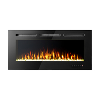 Cheminée électrique murale pour usage domestique, en métal, avec 6 couleurs de flamme au choix, télécommande