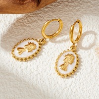 Boucles d'oreilles coeur en acier inoxydable 316L plaqué or 18k Boucles d'oreilles mode pour femmes sans ternissement