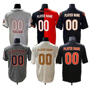 Jersey de Fútbol Americano Personalizado OEM Color Naranja Cincinnati, Uniforme para Fanáticos de <span class=keywords><strong>Wilson</strong></span> Hubbard Brown, Transpirable, de Poliéster, para Adultos - Product Image 1