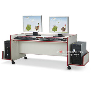 حاسوب مدرسي ، مكتب حاسوب مزدوج ذو إطار معدني مع صوفي - Product Image 5