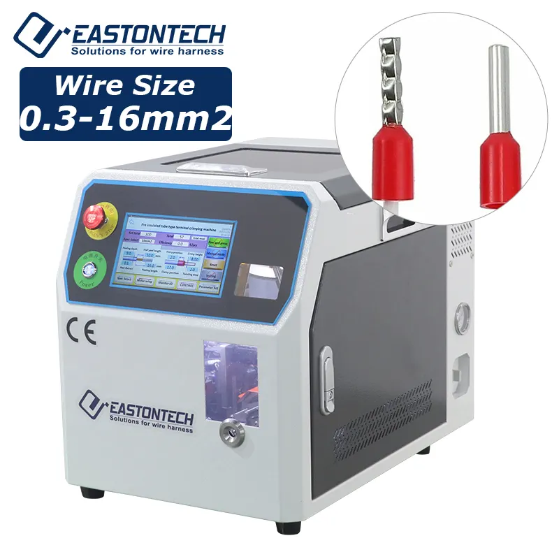 EW-5010A + 0.3-virules controle eletrônico 16mm2 descascando a máquina de friso para o terminal Pre-isolado