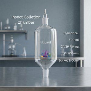 Chambre de collecte d'insectes transparente de 500 ml, récipient cylindrique pour spécimens avec embout et cône, raccord 24/29 - Product Image 2