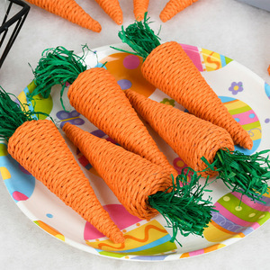Décorations de fête de Pâques DIY très populaires, nouveauté, ornements en forme de carotte en paille et mousse, prix d'usine avec avantages de sécurité - Product Image 1