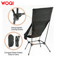 Chaise de camping pliable WOQI à dossier haut avec coussin, chaise légère et portable avec poches latérales pour le camping et la randonnée